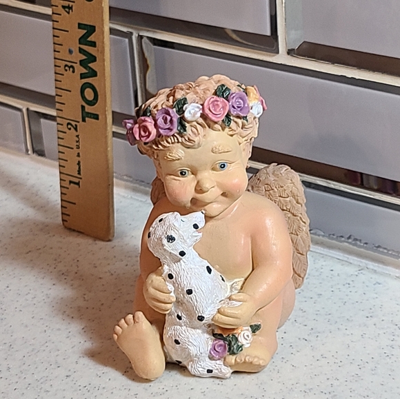 Vintage Resin Cherub with Dog figurine - Picture 12 of 17